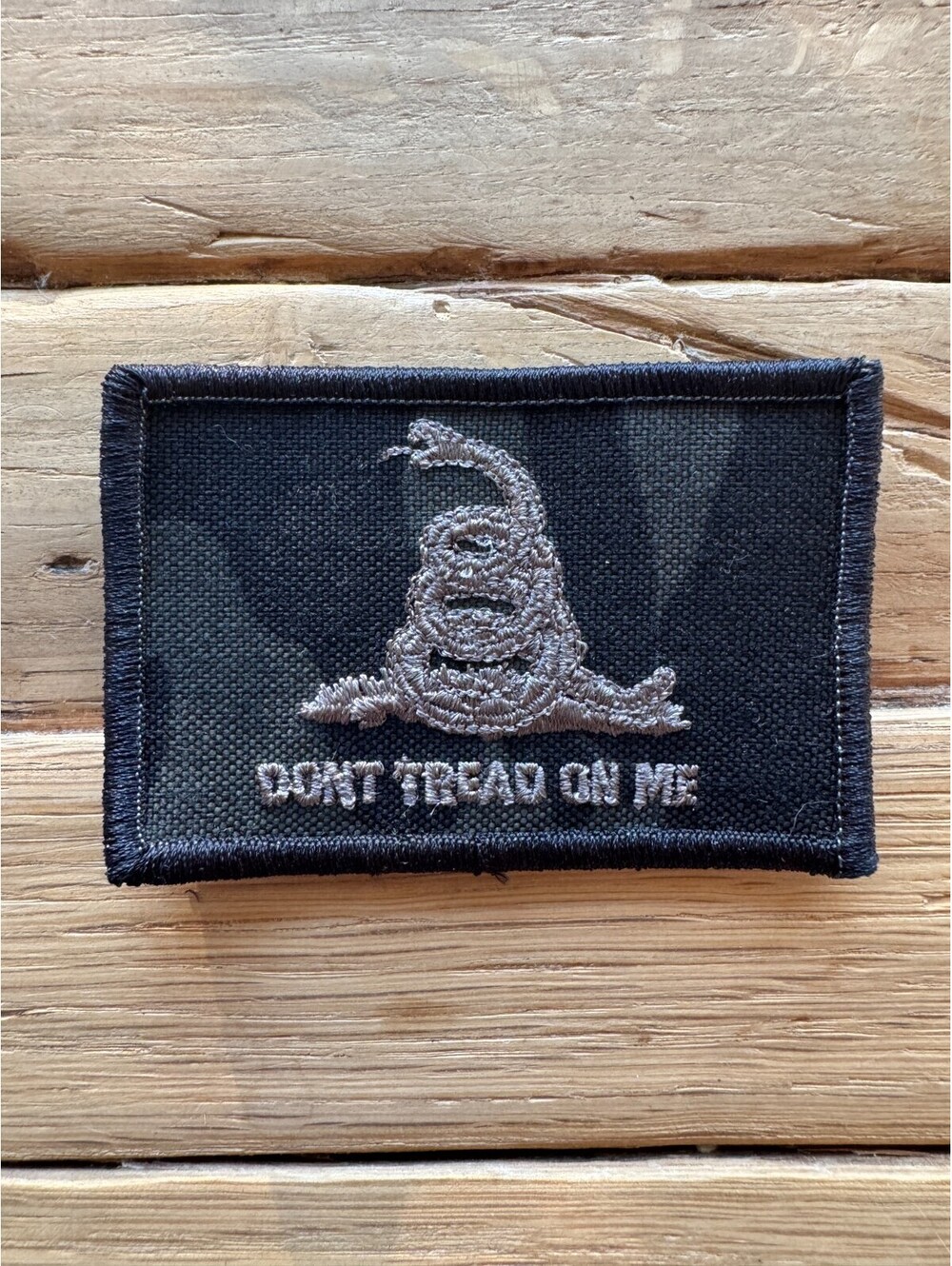 Dont Tread On Me US Flag Patch- 3x2 inch Black Camo